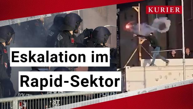 Ausschreitungen im Rapid-Sektor: Fans attackieren Polizisten