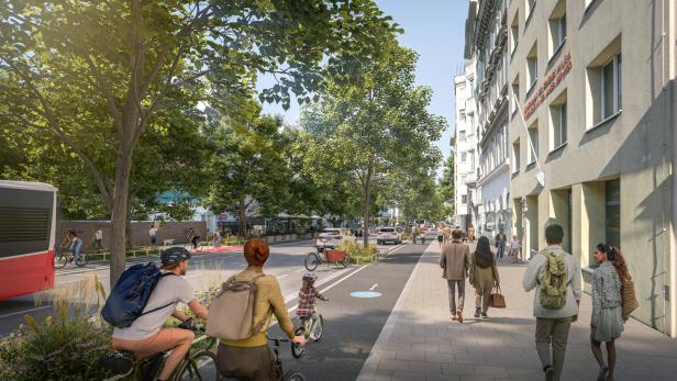 Beim äußeren Teil der Landstraßer Hauptstraße wird es pro Fahrtrichtung einen Ein-Richtungs-Radweg geben.