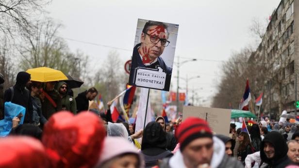Protest over the fatal November 2024 Novi Sad railway station roof collapse, in Belgrade