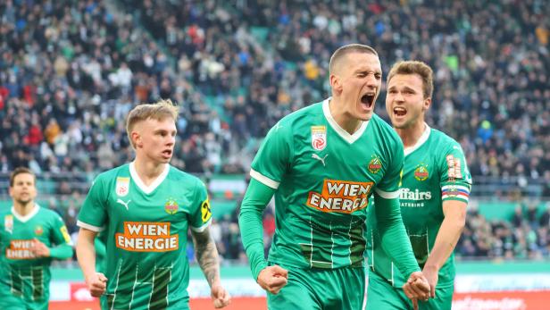 FUSSBALL/BUNDESLIGA/ADMIRAL BUNDESLIGA/22. RUNDE/FUSSBALL-BUNDESLIGA: SK RAPID - GAK Erleichterung für Rapid gegen GAK - sieben Minuten waren die Top-6 weg