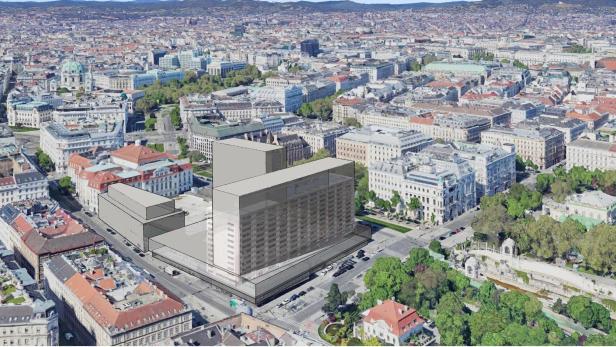 So sieht die Initiative Stadtbildschutz das Projekt Heumarkt-neu von oben.