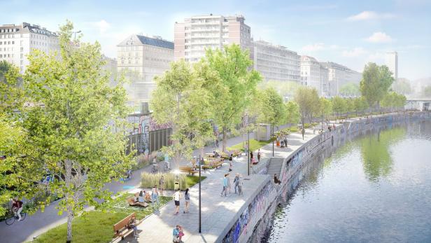Donaukanal, Wien, Gestaltungskonzept „Glow-up“ für den Donaukanal: Grün und gratis statt Beton und Bezahlzwang