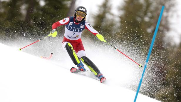 Katharina Liensberger beim letzten Slalom des Jahres in Sun Valley Katharina Liensberger beim letzten Slalom des Jahres in Sun Valley