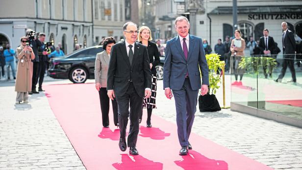 Albaniens Präsident (l.) besuchte Landeshauptmann Thomas Stelzer