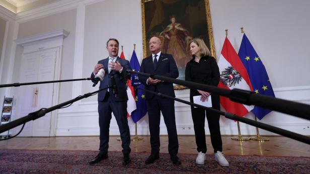 Chancellor Stocker, Vice-Chancellor Babler and Foreign Minister Meinl-Reisinger address the media before a cabinet meeting in Vienna Chancellor Stocker, Vice-Chancellor Babler and Foreign Minister Meinl-Reisinger address the media before a cabinet meeting in Vienna