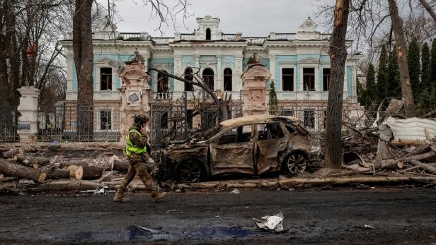Aftermath of a Russian missile attack in Sumy Russland flog schwere Luftangriffe auf die Sadt Sumy im Nordosten der Ukraine.