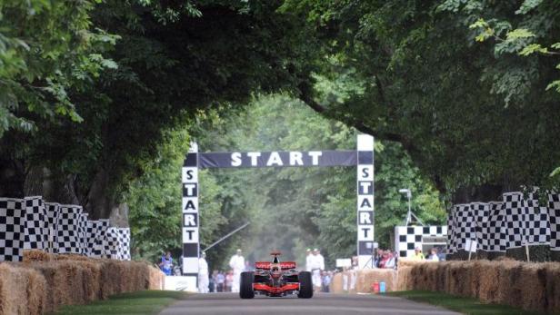 McLaren Mercedes F1 driver Hamilton drives at Good