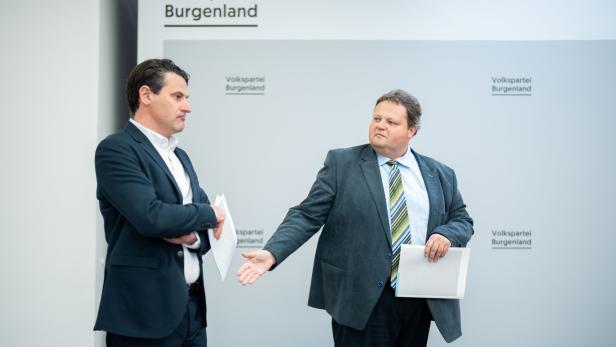 Zarits und Strobl bei einer Pressekonferenz des Landesparteivorstands ÖVP Burgenland.