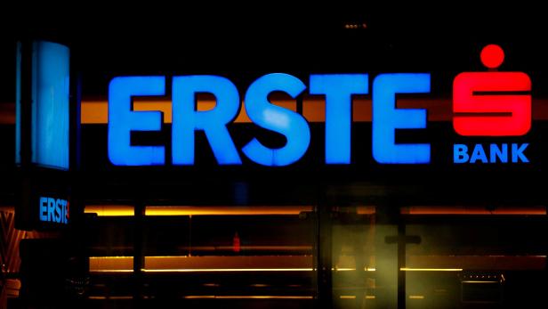 FILE PHOTO: The logo of Erste Group Bank is seen outside of one of its branch offices in Vienna FILE PHOTO: The logo of Erste Group Bank is seen outside of one of its branch offices in Vienna