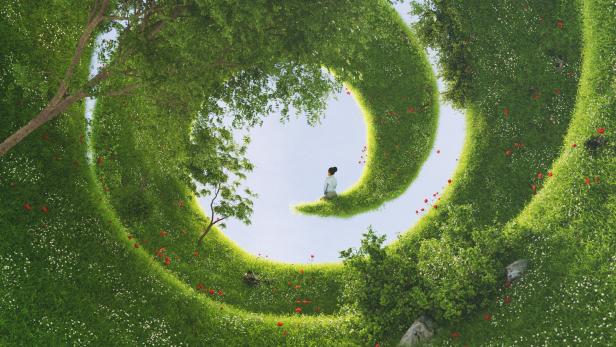 A green spiral
