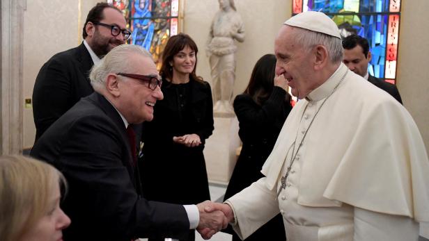 FILE PHOTO: Pope Francis meets film director Martin Scorsese during a private audience at the Vatican