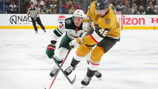 NHL: Stanley Cup Playoffs-Minnesota Wild at Vegas Golden Knights Rossi (li.) gegen Vegas