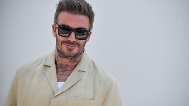 David Beckham mit Sonnenbrille bei einem Photocall für Jacquemus in Frankreich.