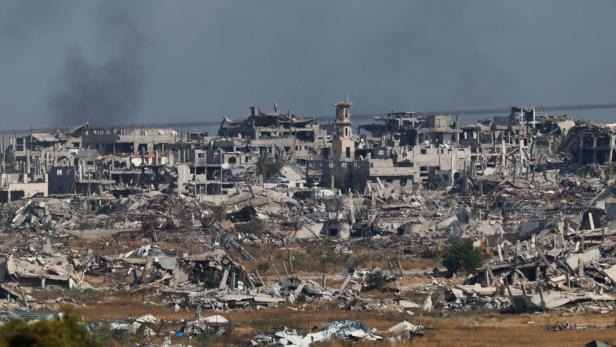 Smoke rises from Gaza, as seen from the Israel