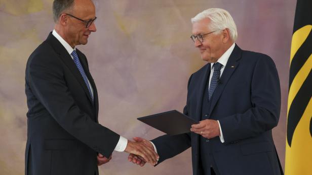 German Chancellor Merz receives certificate of appointment from German President Steinmeier German Chancellor Merz receives certificate of appointment from German President Steinmeier