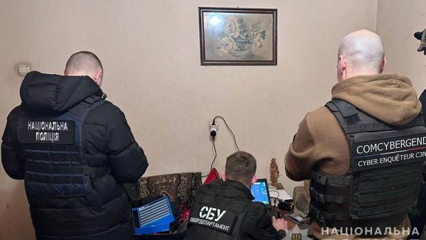 FILE PHOTO: SBU cybersecurity specialists work in Ukraine
