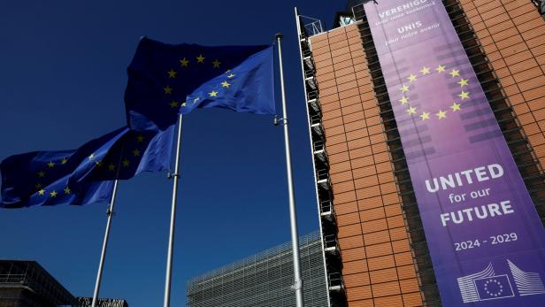 European Union flags flutter outside the European Commission headquarters in Brussels European Union flags flutter outside the European Commission headquarters in Brussels