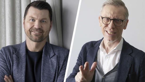 Sportchef Katzer (l.) und Peter Stöger als Favorit auf den Trainerposten