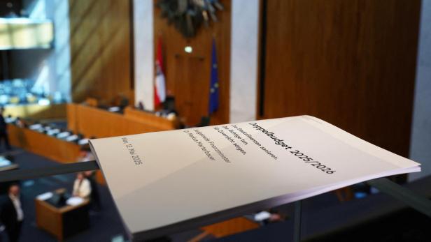 Austrian Finance Minister Markus Marterbauer gives his budget speech in Vienna