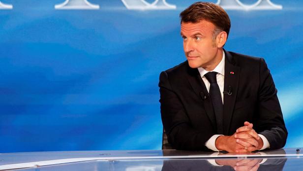France's President Emmanuel Macron appears on a special program of the French channel TF1 in Saint-Denis France's President Emmanuel Macron appears on a special program of the French channel TF1 in Saint-Denis