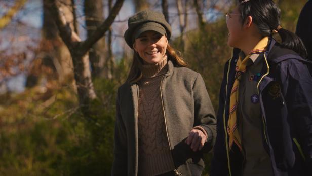 Prinzessin Kate mit Schiebermütze.