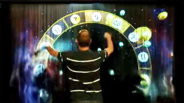 Schwebende Touchscreens im Nebel