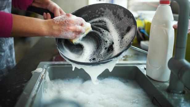 Washing dishes again.