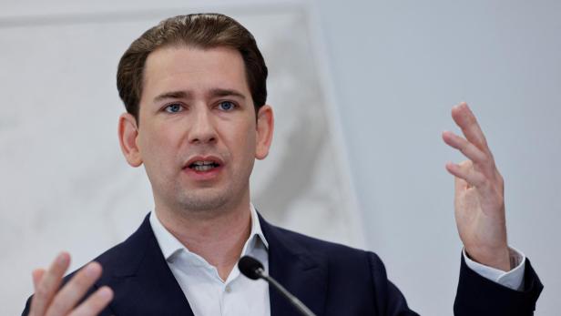Former Chancellor Sebastian Kurz during a press conference