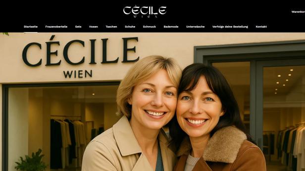 Screenshot des Webshops Cecile Wien
