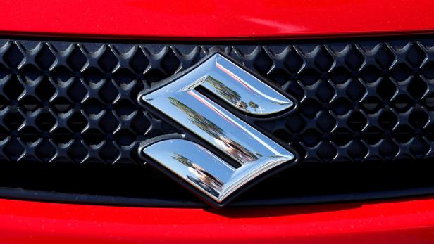 FILE PHOTO: A view shows the logo of a Suzuki car for sale at a Suzuki dealership in National City