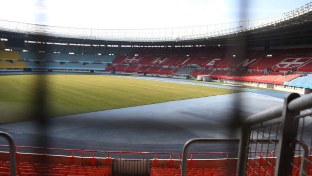 Aufnahmestelle von Ukrainer Flüchtlinge im Ernst-Happel-Stadion