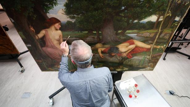 Echo and Narcissus painting by John William Waterhouse undergoes conservation