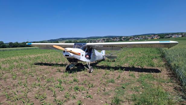 Flugzeug im Feld.