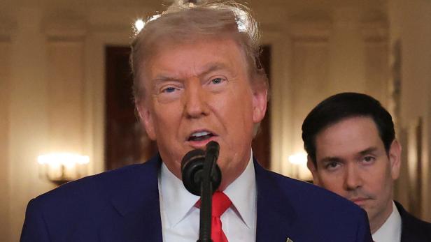 U.S. President Donald Trump delivers an address to the nation at the White House in Washington, following U.S. strikes on Iran's nuclear facilities