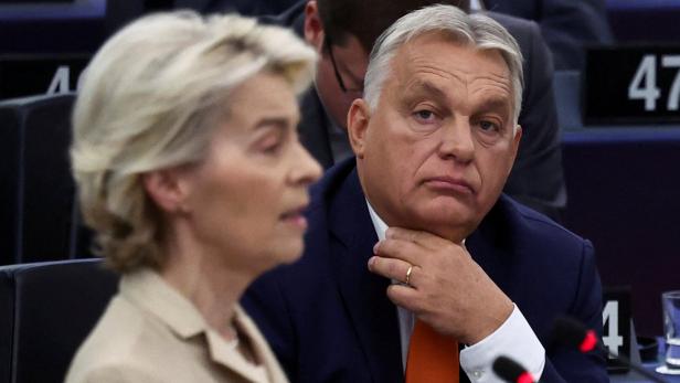 FILE PHOTO: Hungary's Orban addresses European Parliament, in Strasbourg