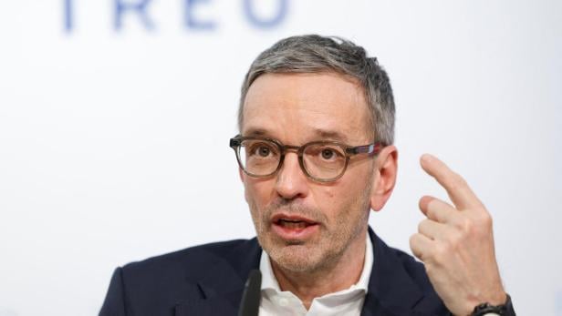 Head of Freedom Party Herbert Kickl attends a press conference in Vienna