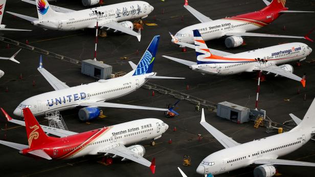 FILE PHOTO: Aerial view of Boeing planes