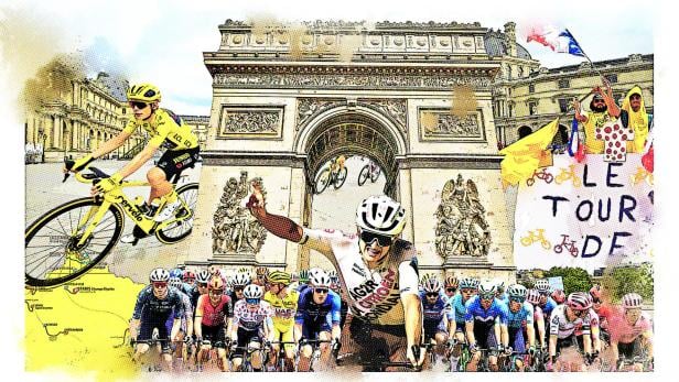 Bilder der Tour: Felix Gall (Mitte) gewann 2023 eine Etappe bei der Tour de France. Tadej Pogacar (li.) ist auch heuer der große Favorit. Das Ziel ist am 27. Juli in Paris. Bilder der Tour: Felix Gall (Mitte) gewann 2023 eine Etappe bei der Tour de France. Tadej Pogacar (li.) ist auch heuer der große Favorit. Das Ziel ist am 27. Juli in Paris.