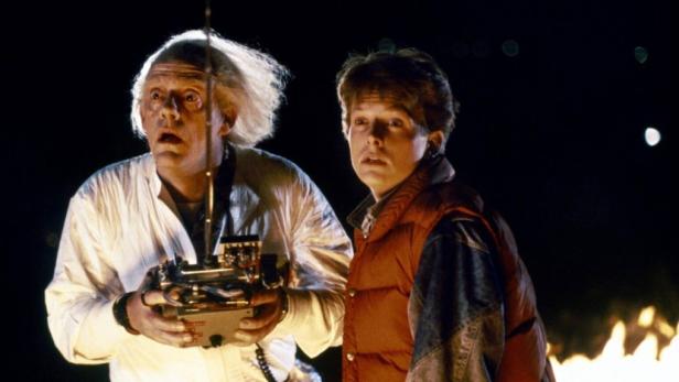 Film Zurück in die Zukunft Back to the Future 1985 Im Bild eine Szene des Films mit Michael J Film Zurück in die Zukunft Back to the Future 1985 Im Bild eine Szene des Films mit Michael J