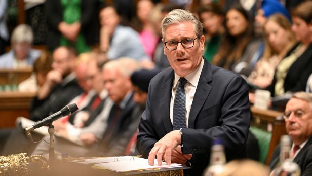 Britain's Prime Minister Keir Starmer delivers a statement at the House of Commons in London