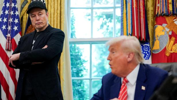 FILE PHOTO: U.S. President Donald Trump and Elon Musk attend a press conference at the White House