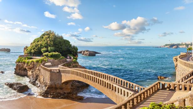 Bridge to the island in Biarritz