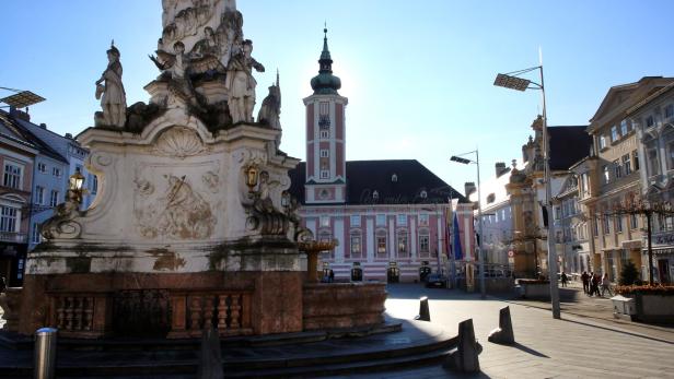 Der Rathausplatz in St. Pölten