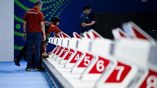 Vorbereitungen auf die Bewerbe bei der Schwimm-WM in Singapur