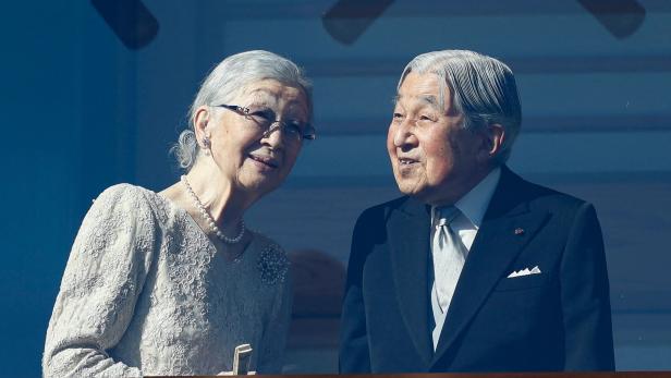 Das frühere japanische Kaiserpaar Michiko und Akihito Das frühere japanische Kaiserpaar Michiko und Akihito