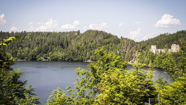 Der Stausee Dobra von Oben fotografiert.