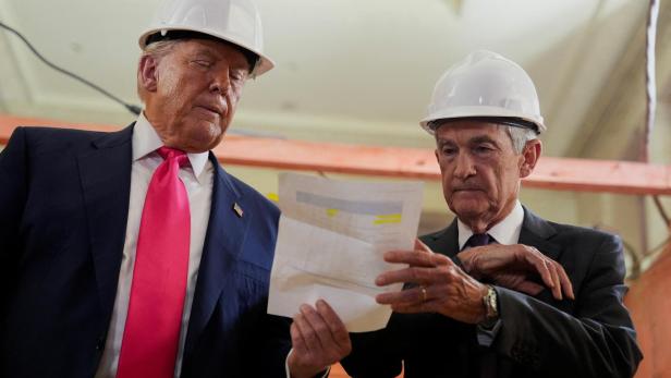U.S. President Trump tours the Federal Reserve Board building in Washington, D.C.