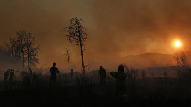 A wildfire burns homes and forest in the residential area of Kryoneri, near Athens A wildfire burns homes and forest in the residential area of Kryoneri, near Athens
