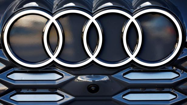 FILE PHOTO: A logo of Audi is seen outside a car dealer in Nijmegen