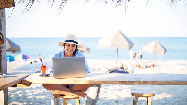 Wireless technology on the beach.